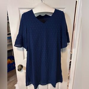 Chic Gracyoga Navy Blue Midi Dress NWT